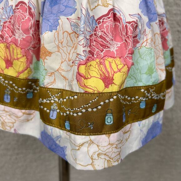 Matilda Jane Girls Top Size 2 White Multi Floral Chasing Firefly's Peplum Tunic - Picture 4 of 9